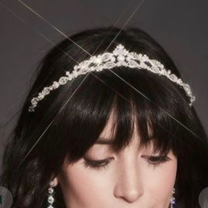 Crystal Embellished Silver Tiara from David’s Bridal
